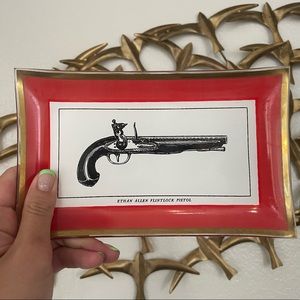 Ethan Allen Flintlock Pistol Gun Jewelry Change Dish